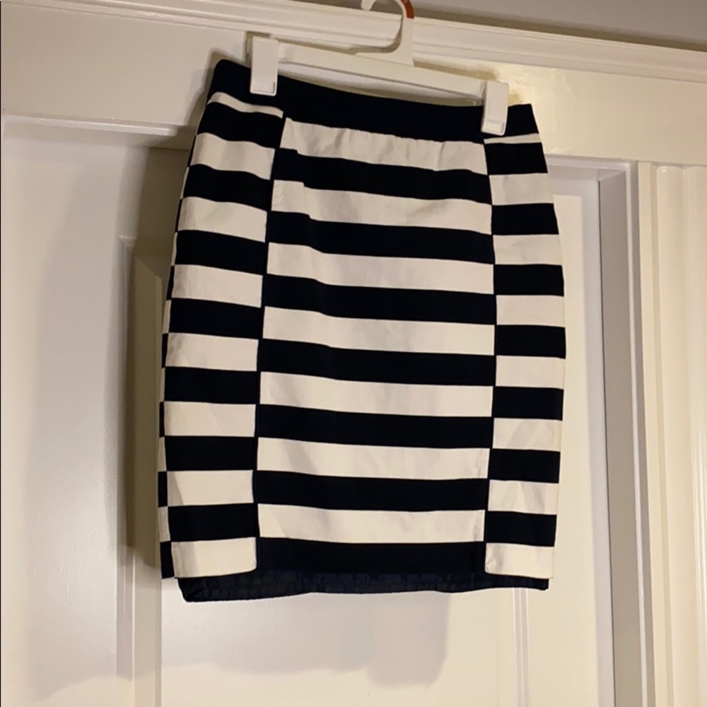 Navy & White Pencil Skirt